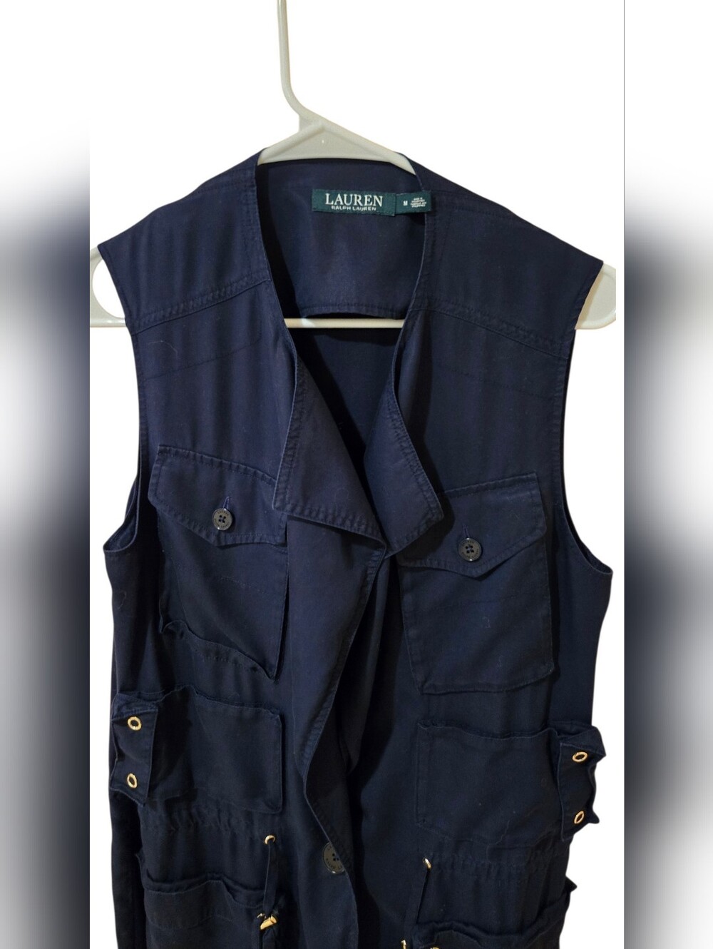 Lauren Ralph Lauren Navy Utility Vest Size Med